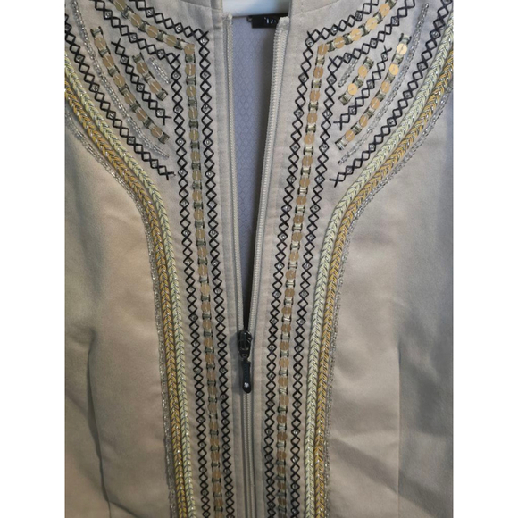 Women's Tanjay Beige Embellished Jacket Size 10 - Picture 3 of 9